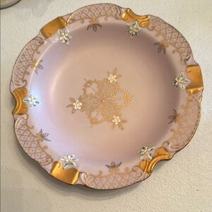 Elegant Gold and Cream Decorative Plate